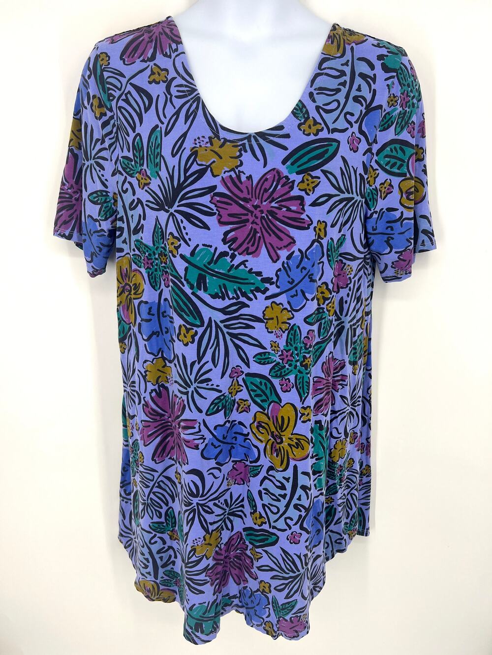 Fresh Produce 100% Cotton Sketched Flora T Shirt Dress Size 1X